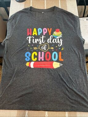Happy First Day of School Tee - Dark Gray